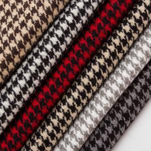 Stock houndstooth wool fabric Melton