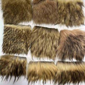 Stock Jacquard raccoon fur fabric, sold by meter or kg